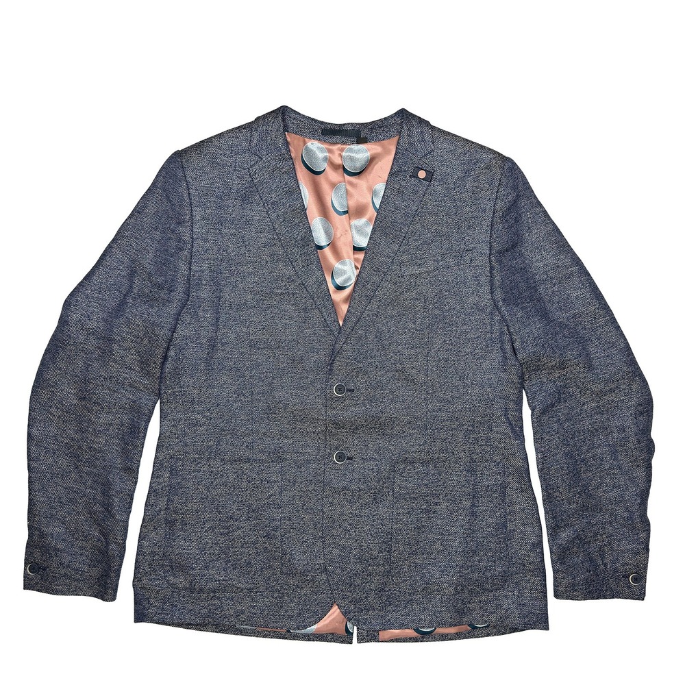 Ted Baker London Men's Linen Cotton Blazer Sport Coat | Navy Blue | Size 7